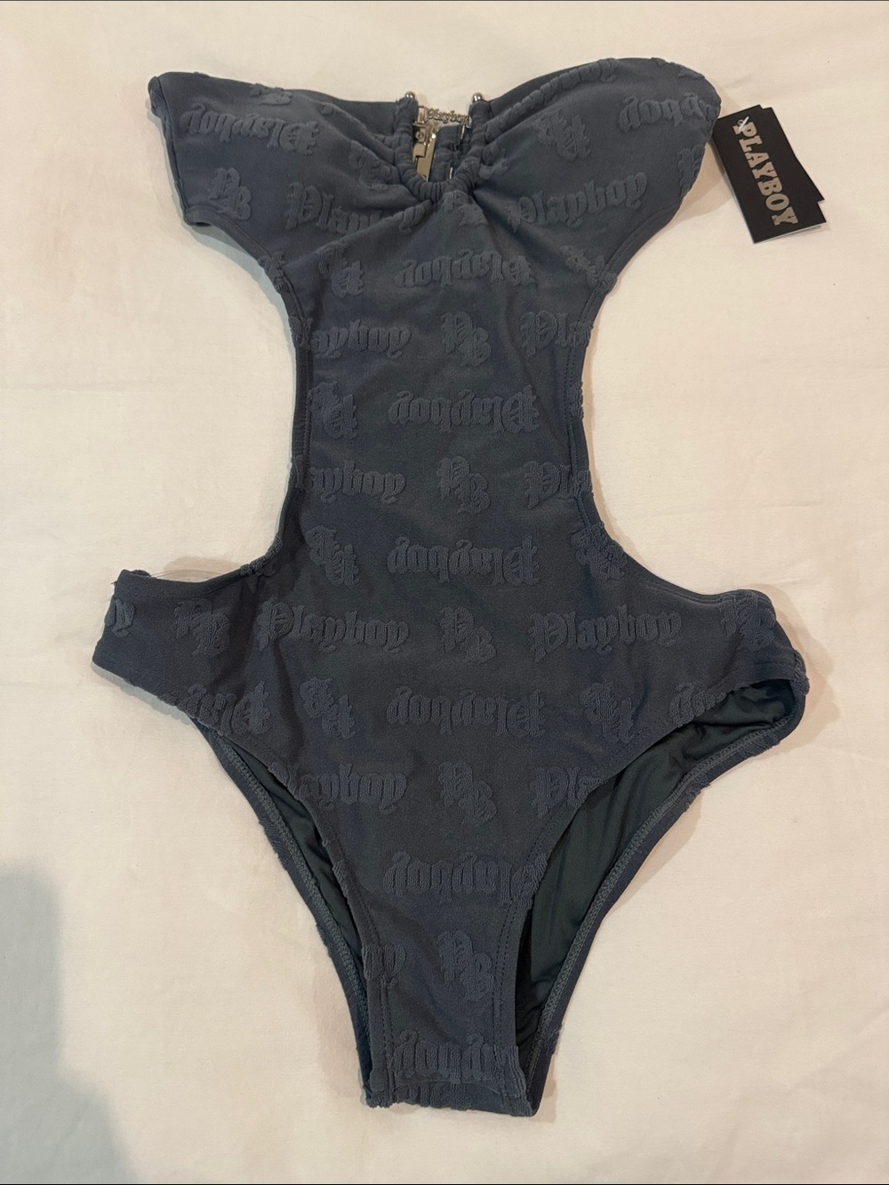 PLAYBOY Charcoal Gray One-Piece